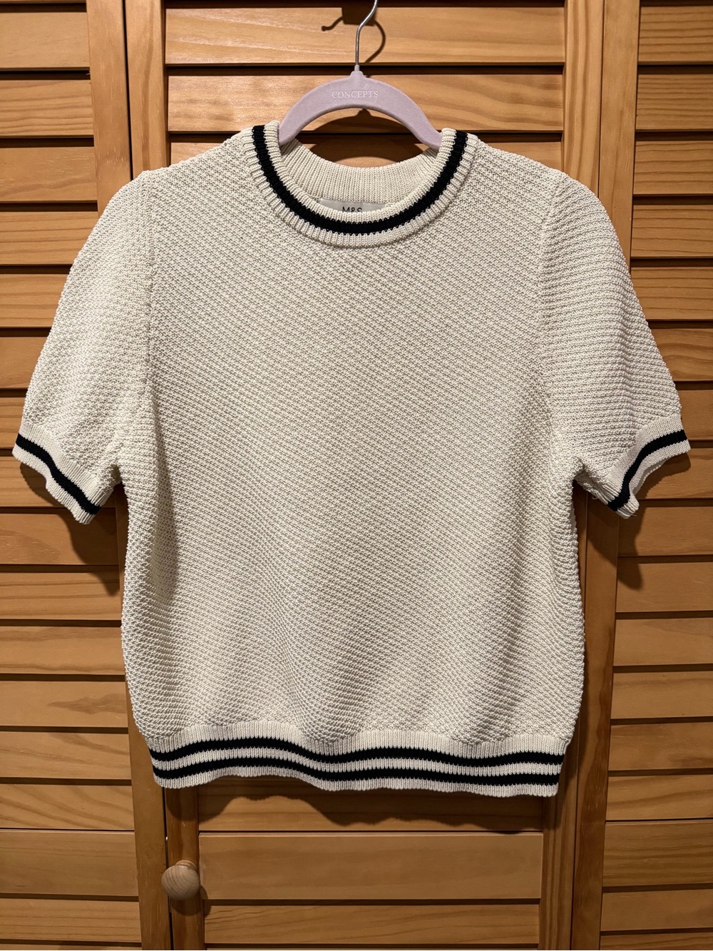 NWOT Women’s Marks and Spencer M&S Short Sleeve Cotton Textured Sweater
